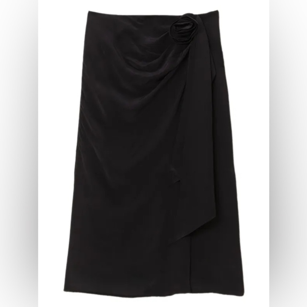 FARM Rio rose-embellished wrap midi skirt